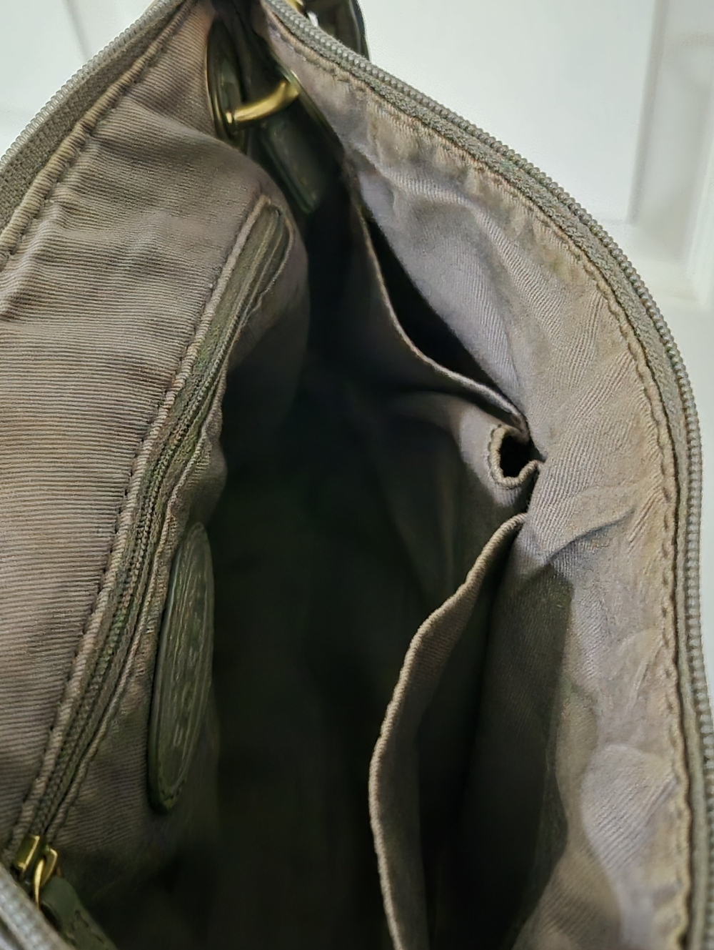 Fossil vintage gray leather shoulder hobo bag - Picture 16 of 16